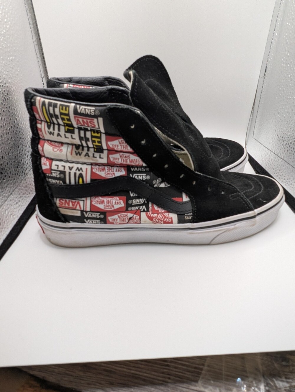 Vans Sk8-Hi 'Label Mix' high-top sneakers black suede canvas upper Mens 6.5